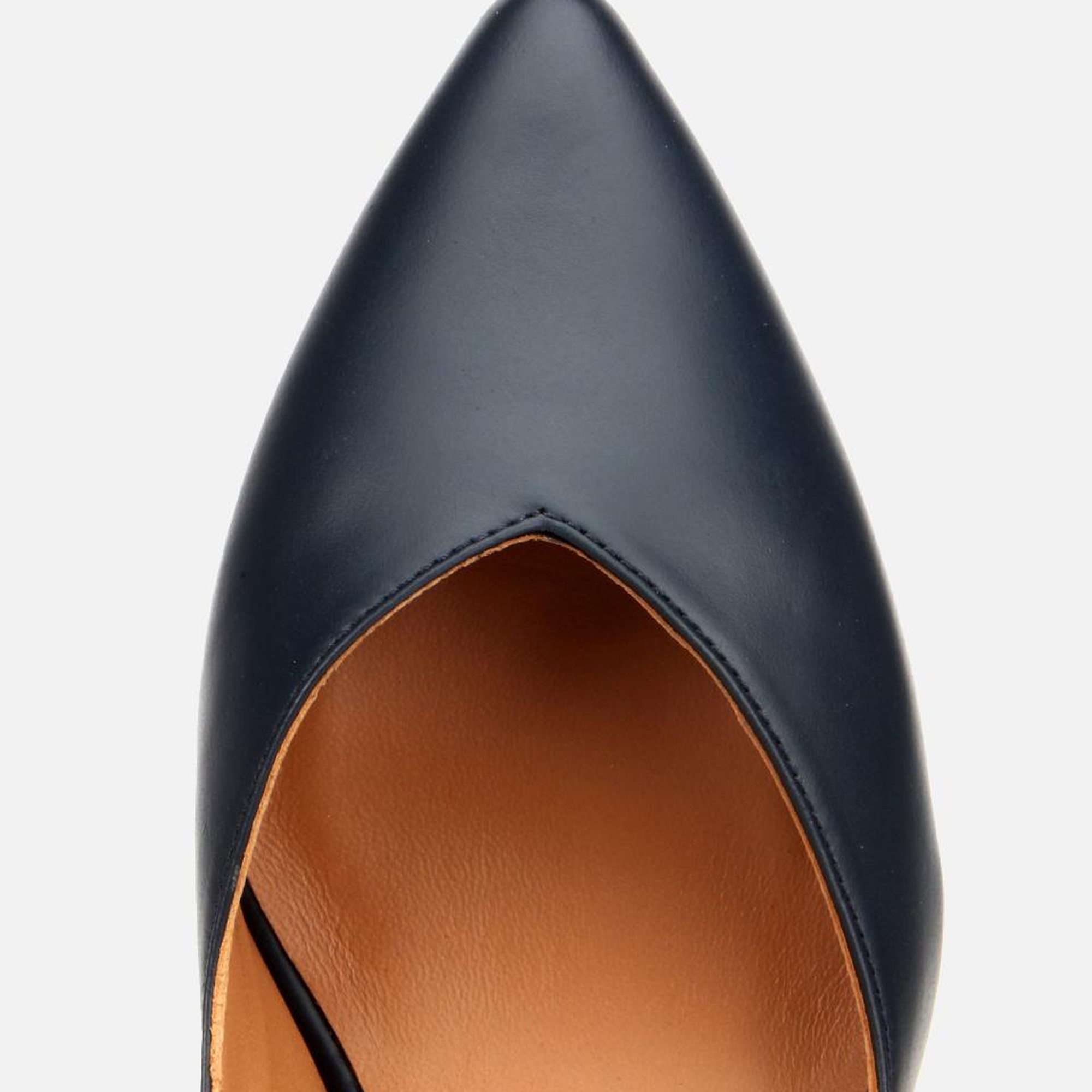 Kadın Deri Lacivert Kalın Topuklu Ayakkabı