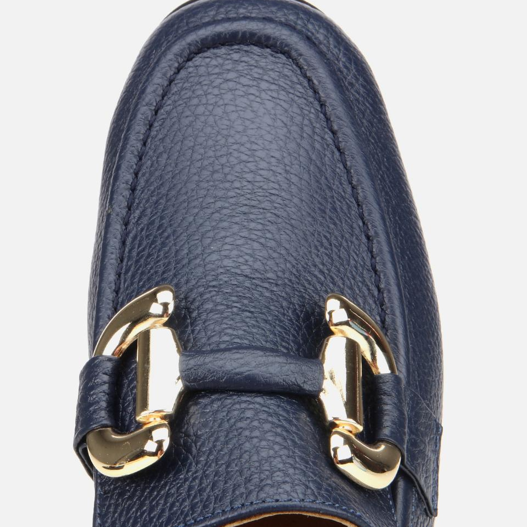 Kadın Deri Lacivert Tokalı Klasik Loafer