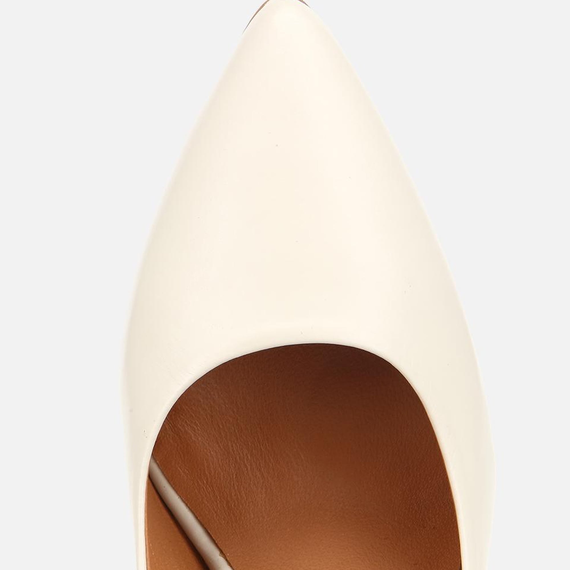 Kadın Deri Ekru Yüksek Topuklu Stiletto