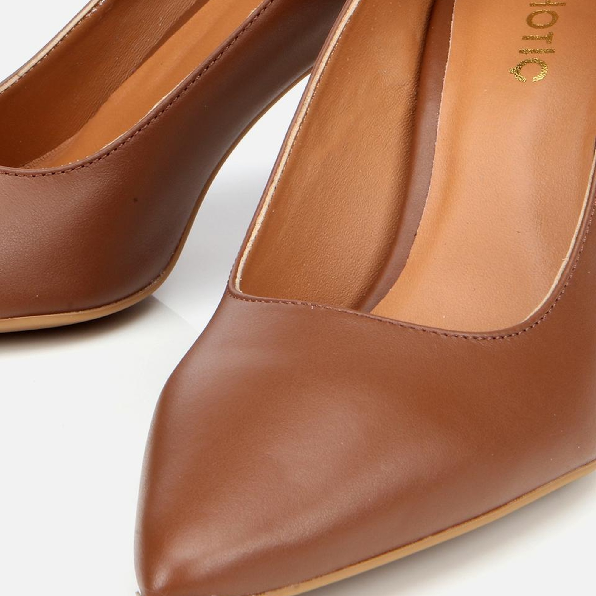 Kadın Deri Taba Esnek Tabanlı Stiletto