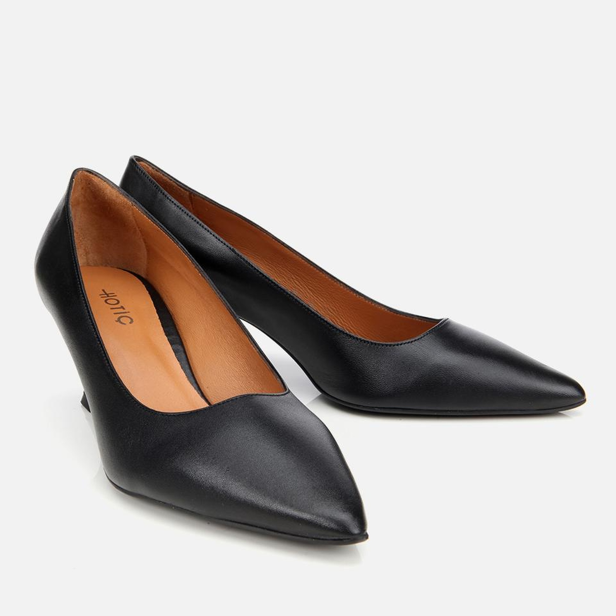 Kadın Deri Siyah Esnek Tabanlı Stiletto