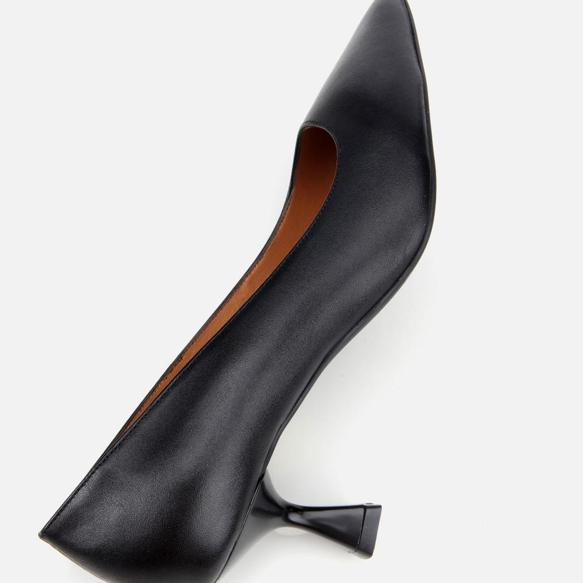 Kadın Deri Siyah Esnek Tabanlı Stiletto