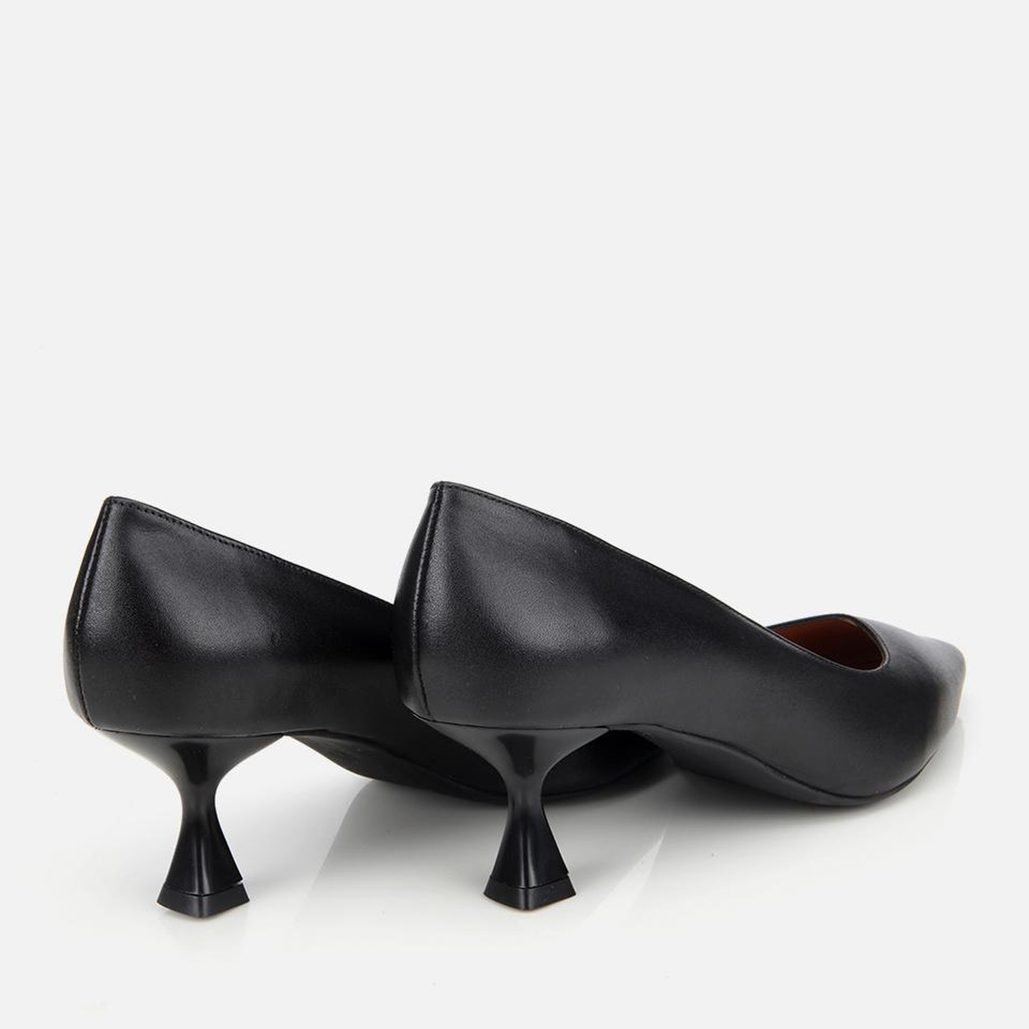 Kadın Deri Siyah Esnek Tabanlı Stiletto