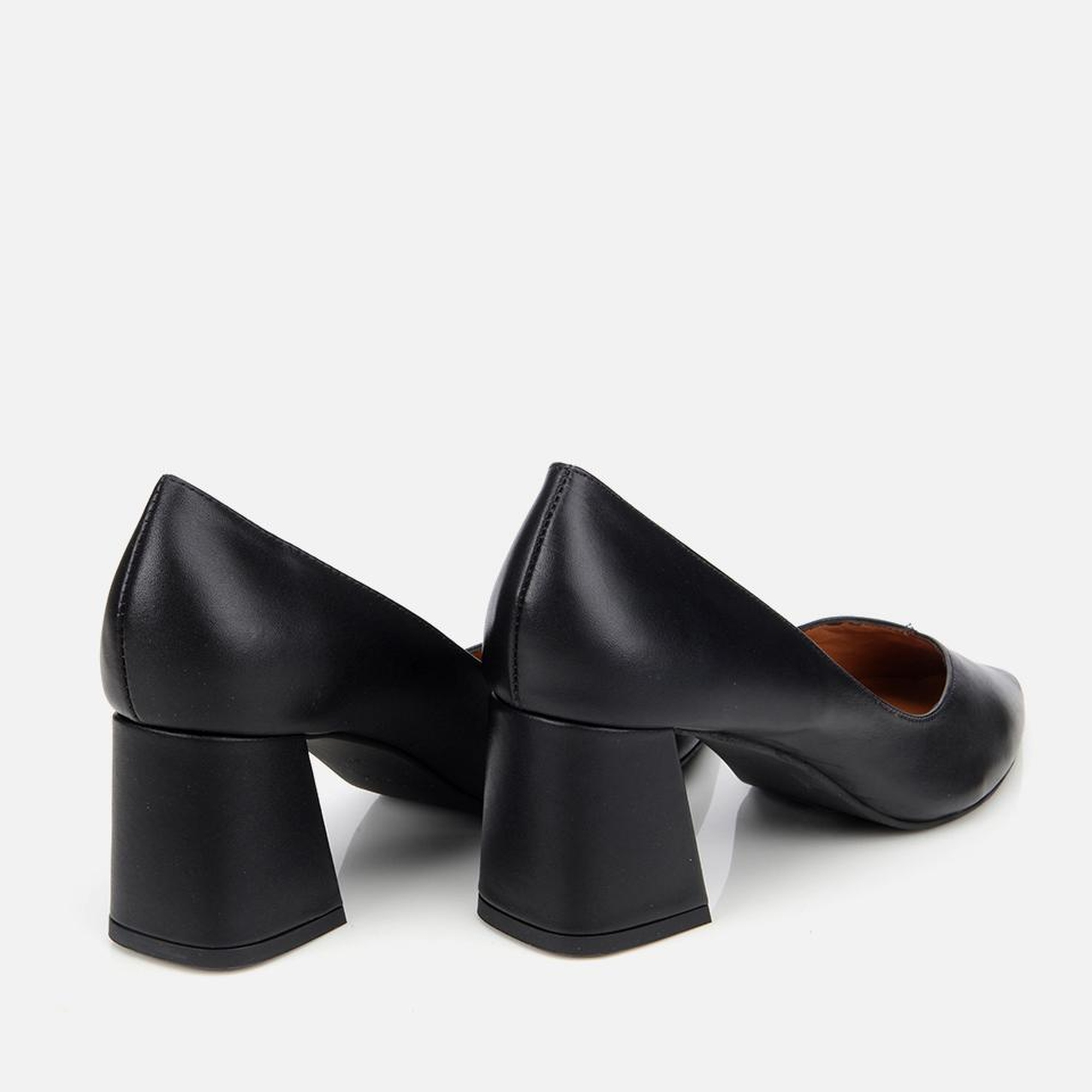 Kadın Deri Siyah Kalın Topuklu Ayakkabı