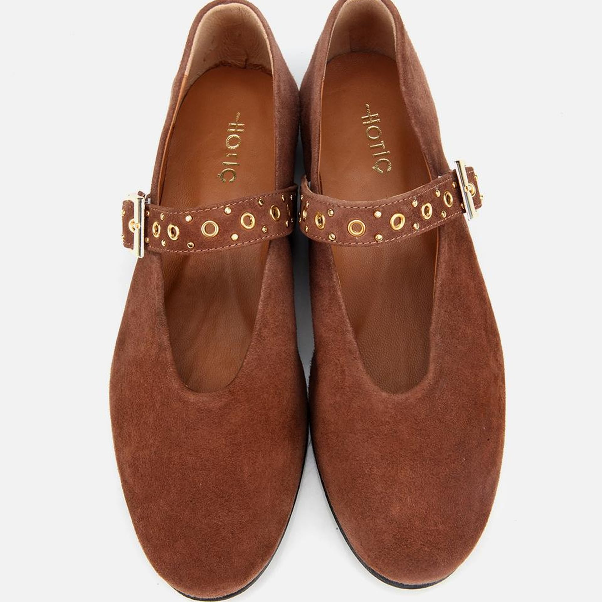 Kadın Süet Deri Açık Kahverengi Mary Jane Kemerli Babet