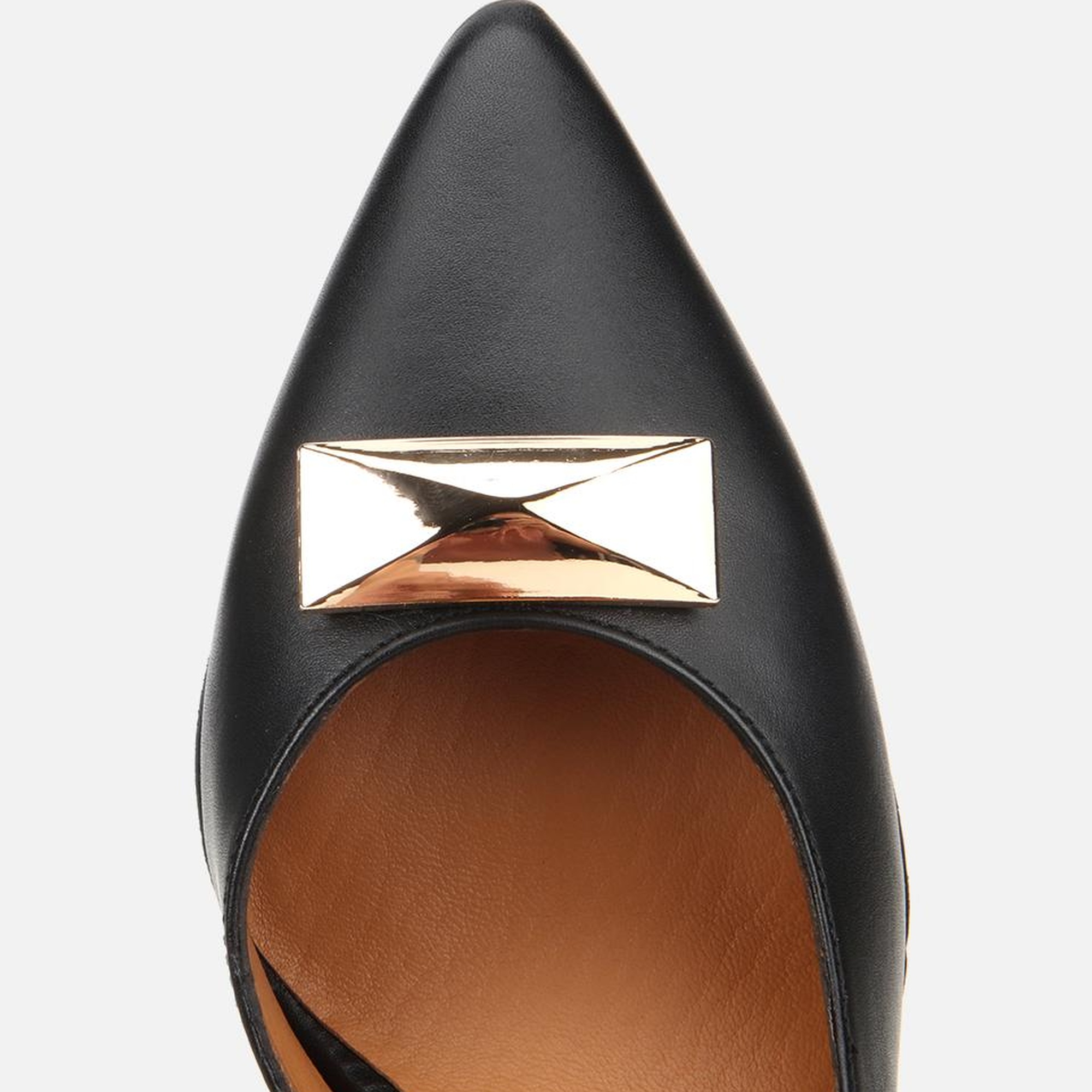 Kadın Deri Siyah Tokalı Stiletto