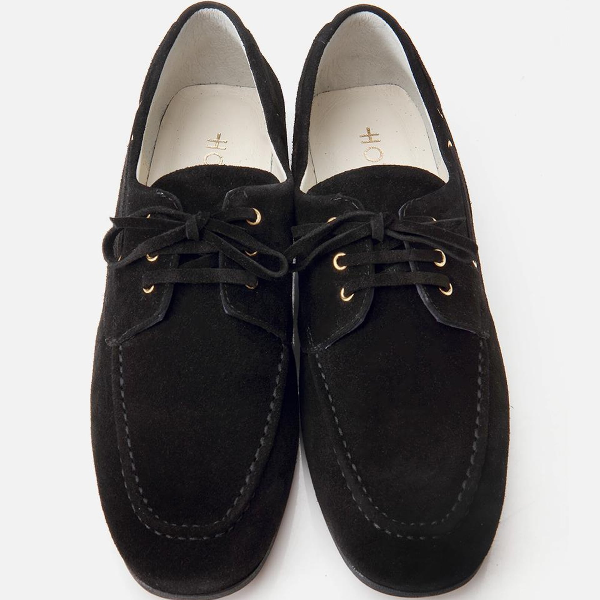 Kadın Süet Deri Siyah Bağcık Detaylı Günlük Loafer