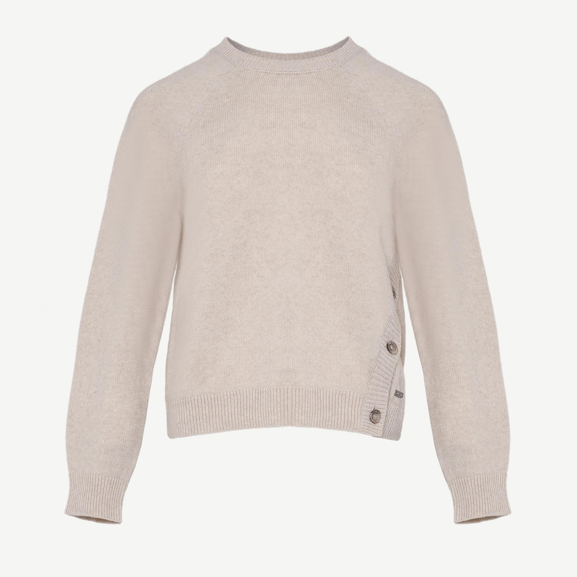 YARGICI Bisiklet Yakalı Yan Düğme Detaylı Kazak