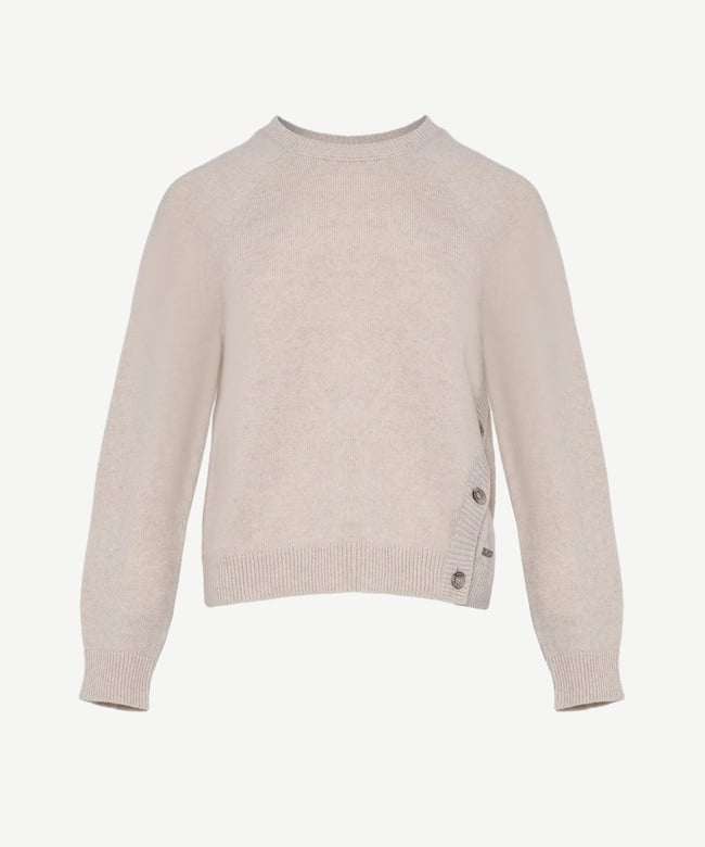  YARGICI Bisiklet Yakalı Yan Düğme Detaylı Kazak