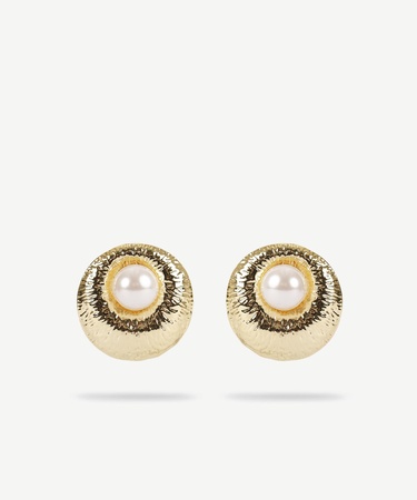  YARGICI İnci Detaylı Gold Küpe