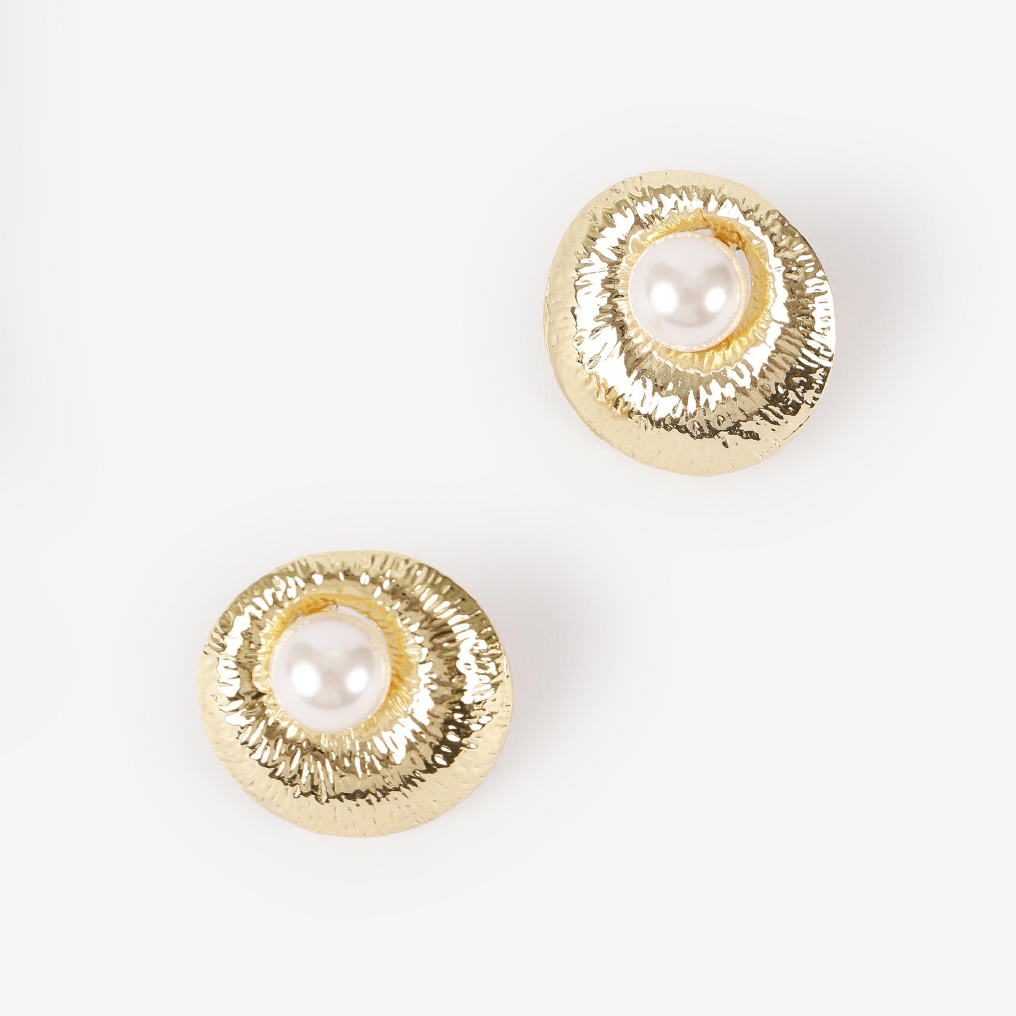 YARGICI İnci Detaylı Gold Küpe