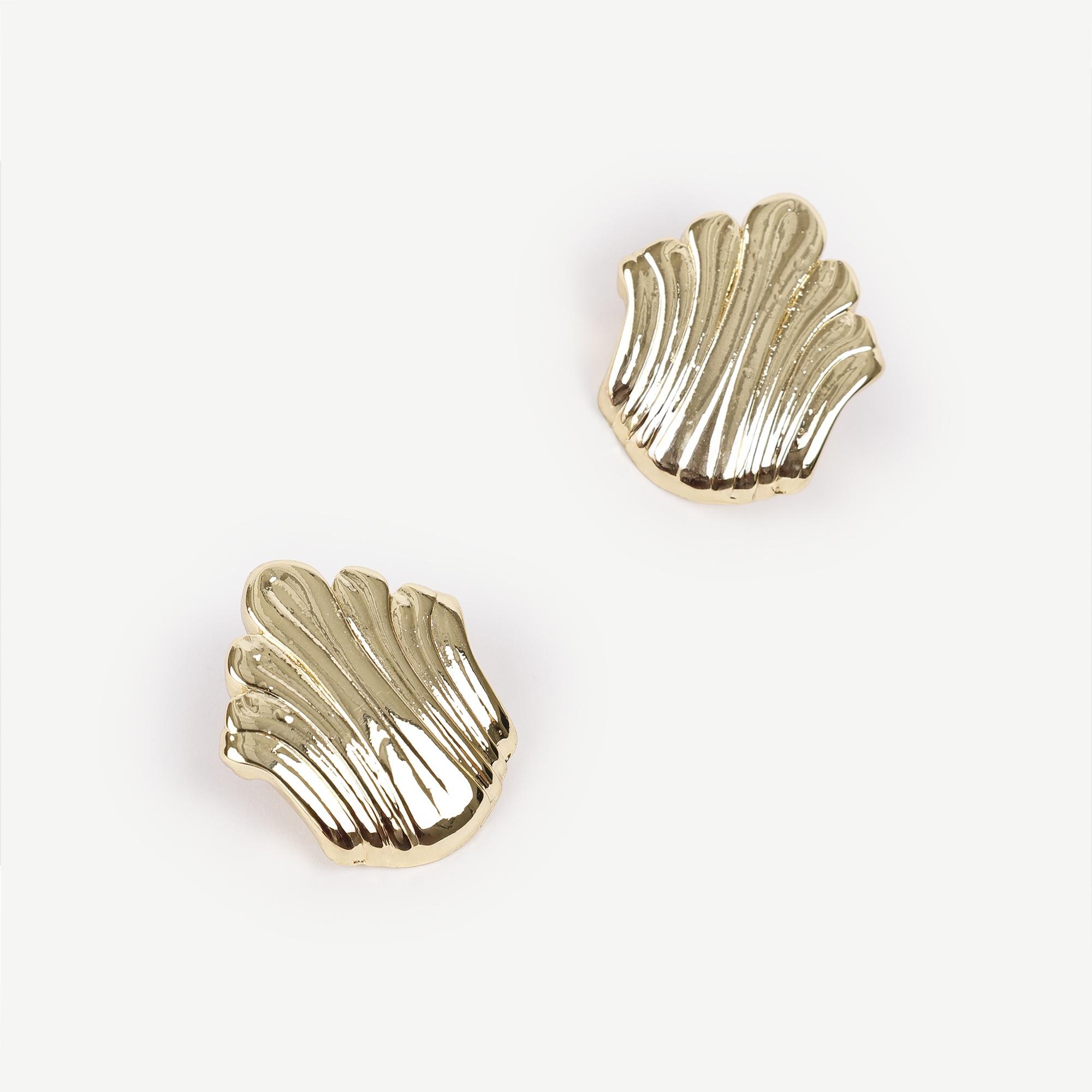 YARGICI Etnik Formlu Gold Küpe