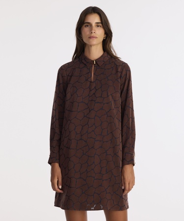  YARGICI A Form Gömlek Yaka Uzun Kol Elbise