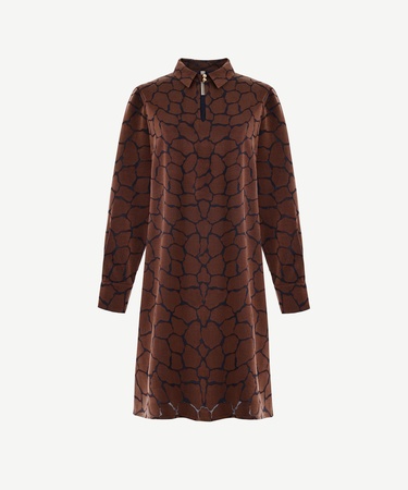  YARGICI A Form Gömlek Yaka Uzun Kol Elbise