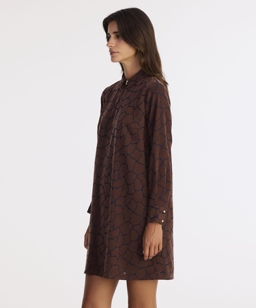  YARGICI A Form Gömlek Yaka Uzun Kol Elbise