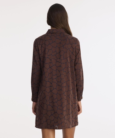  YARGICI A Form Gömlek Yaka Uzun Kol Elbise