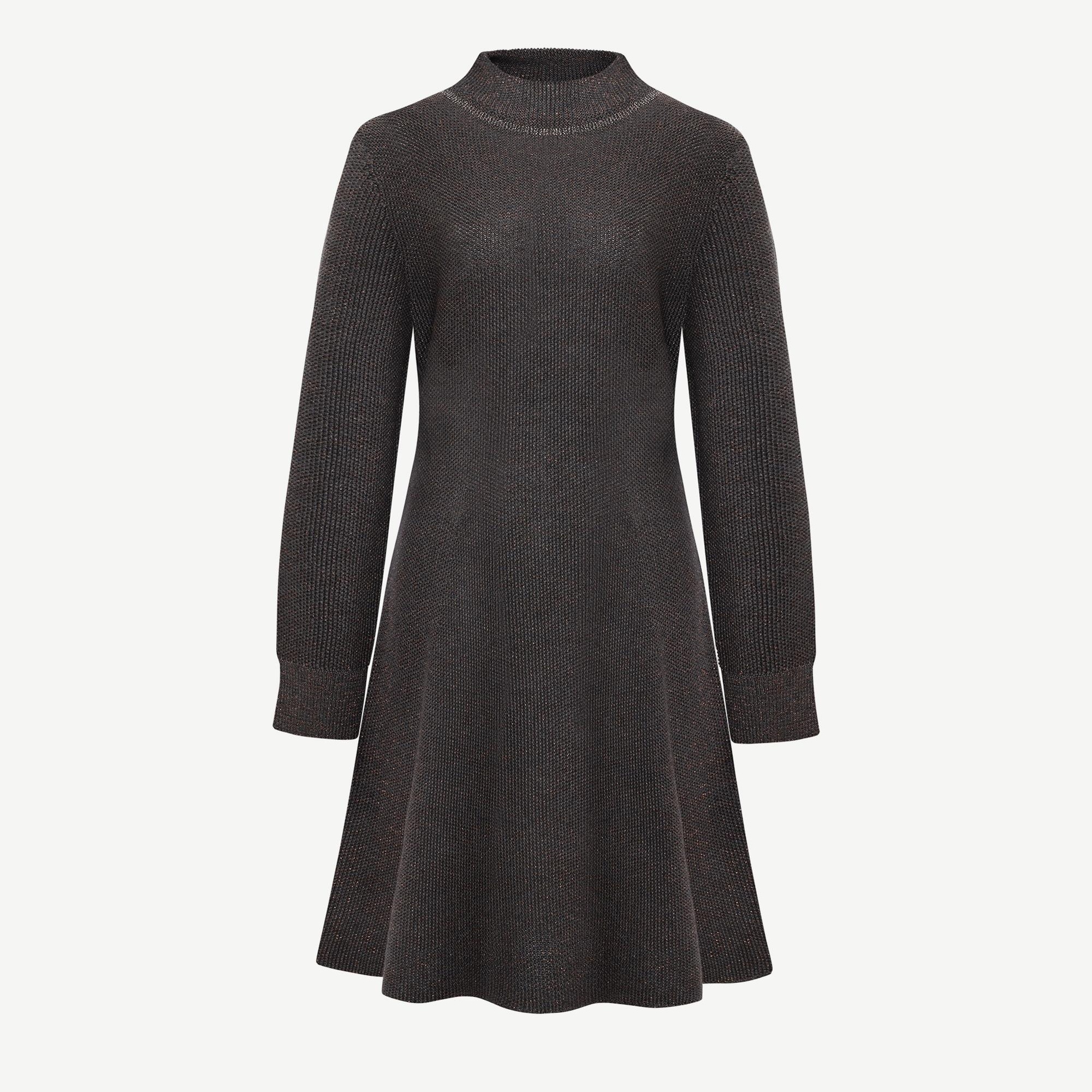 YARGICI A Form Kayık Yaka Uzun Kol Elbise