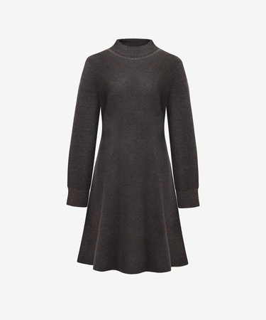  YARGICI A Form Kayık Yaka Uzun Kol Elbise