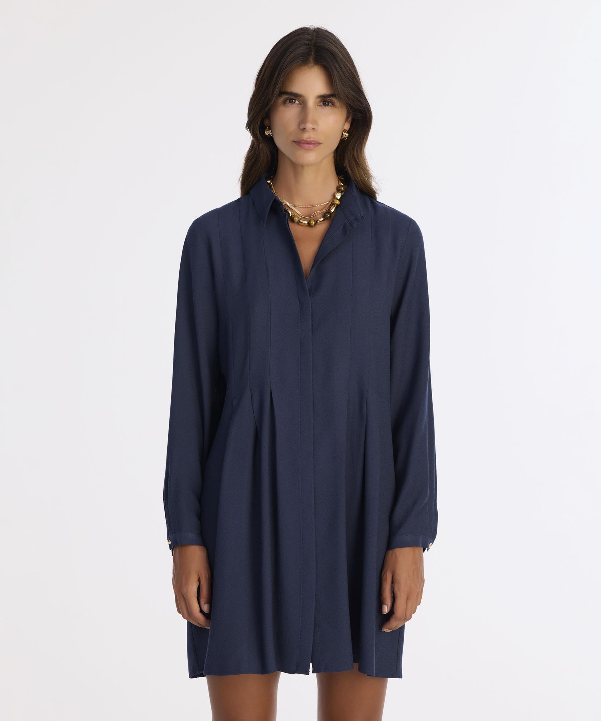  YARGICI Bol Gömlek Yaka Uzun Kol Elbise