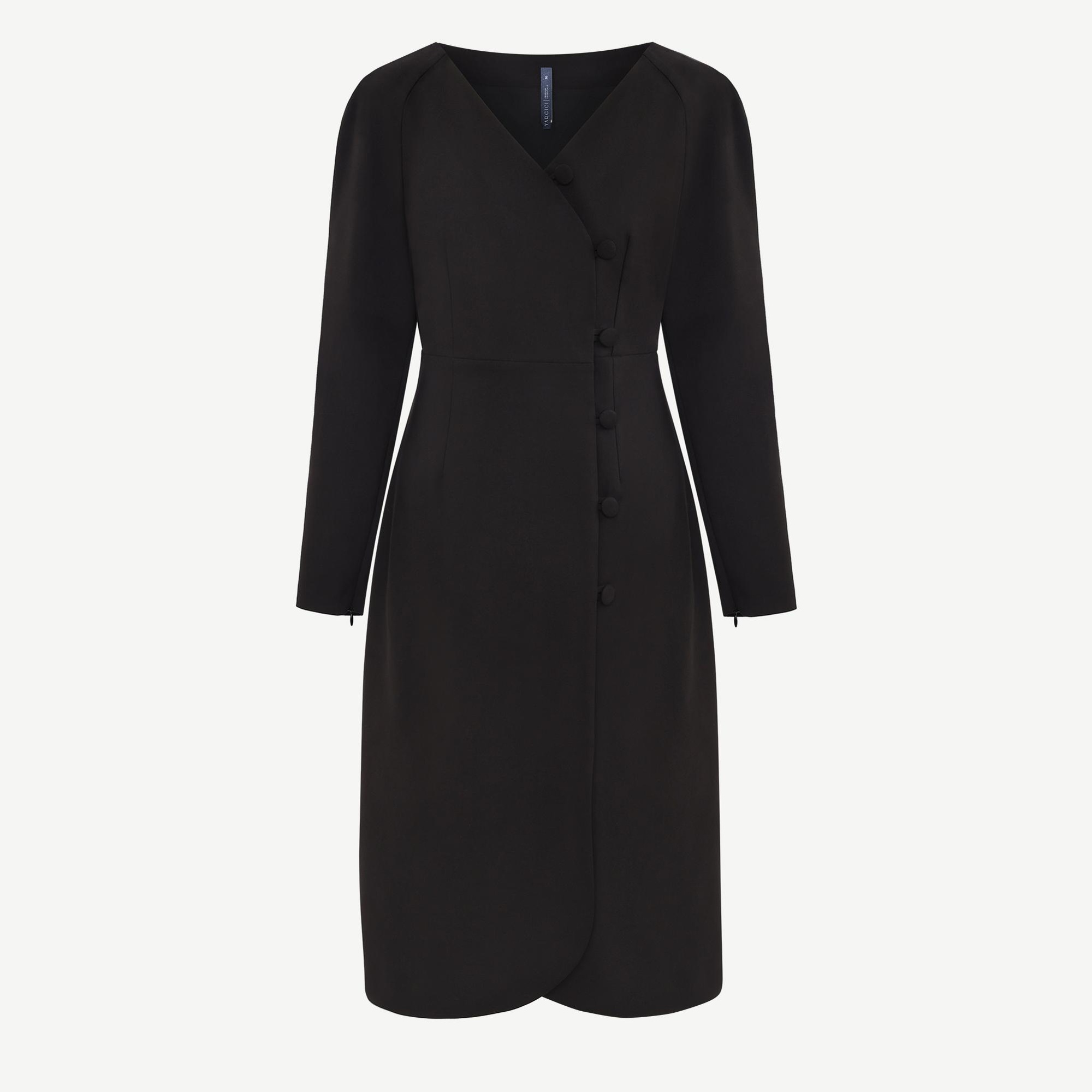 YARGICI Düğmeli Dizaltı Elbise