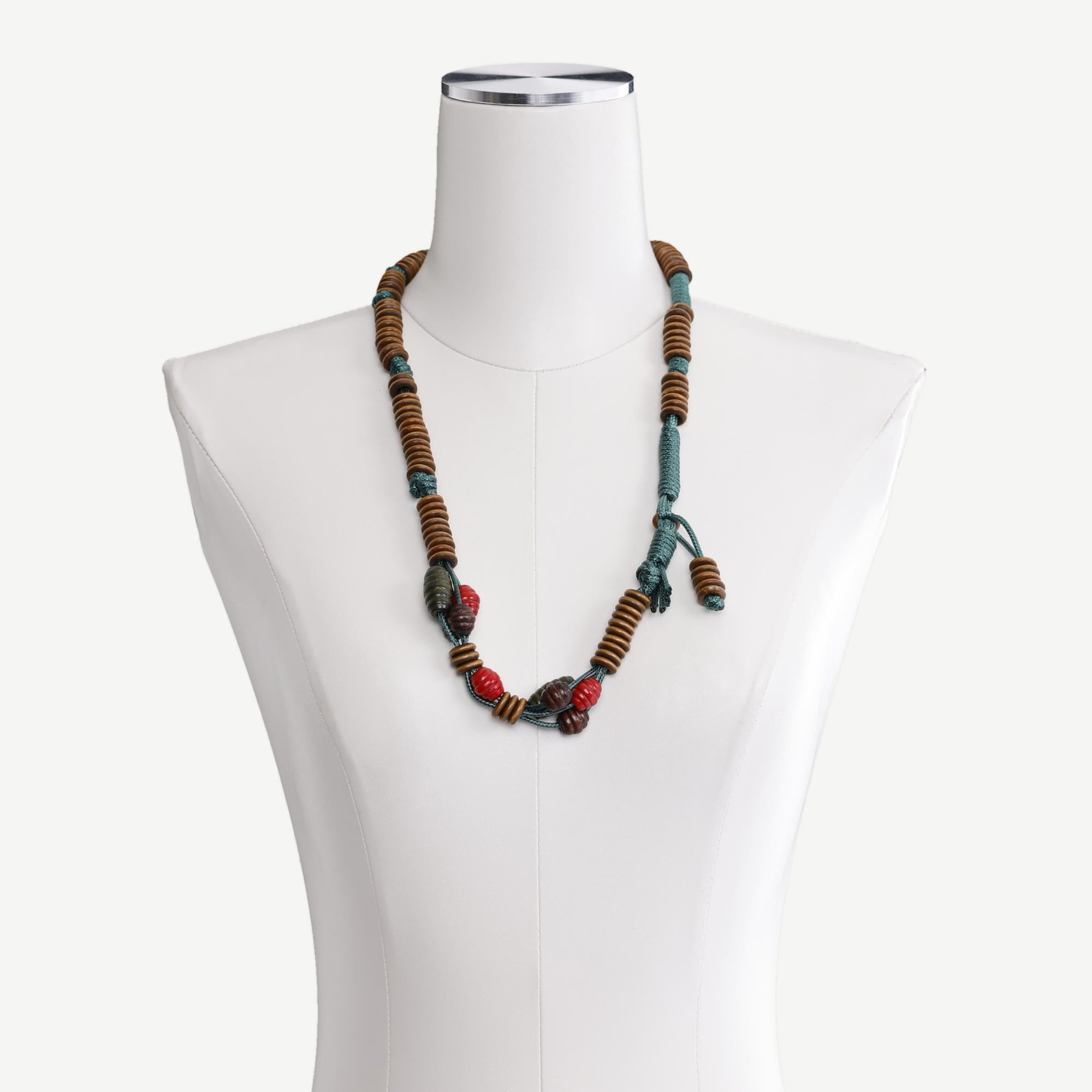 YARGICI Ahşap Boncuklu Uzun Kolye