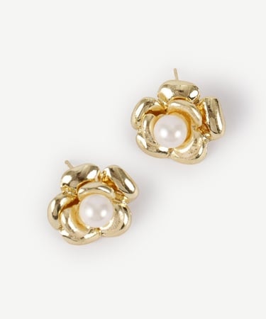  YARGICI İnci Detaylı Gold Küpe