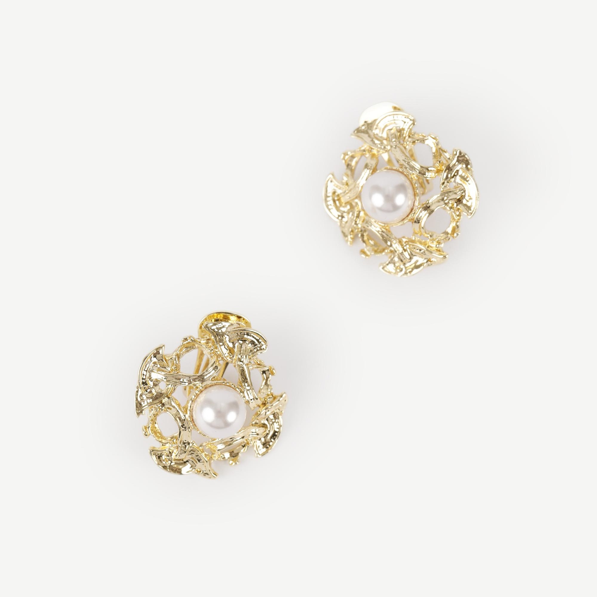 YARGICI İnci Detaylı Gold Küpe