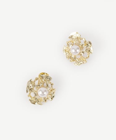  YARGICI İnci Detaylı Gold Küpe