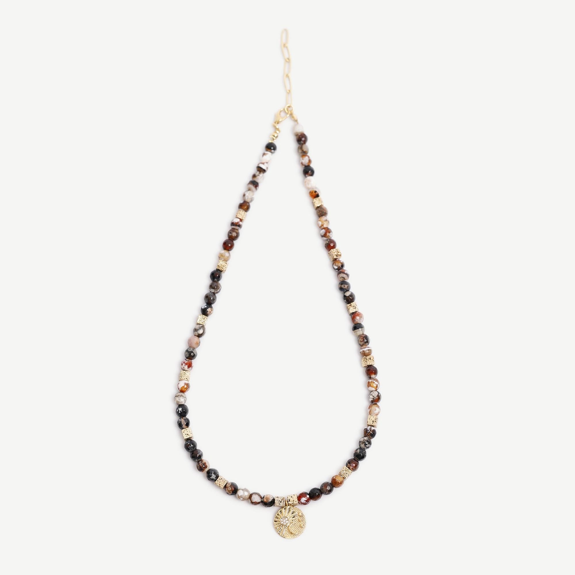 YARGICI Akik Ve Lav Taşı İçerikli Kolye