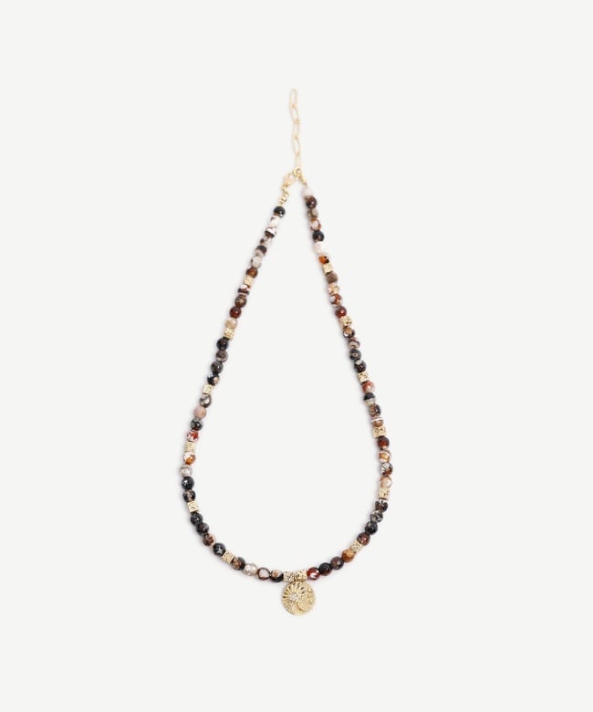  YARGICI Akik Ve Lav Taşı İçerikli Kolye