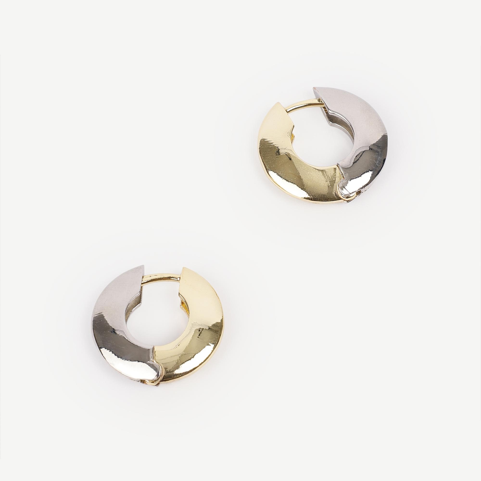 YARGICI Gold Ve Silver Detaylı Halka Küpe