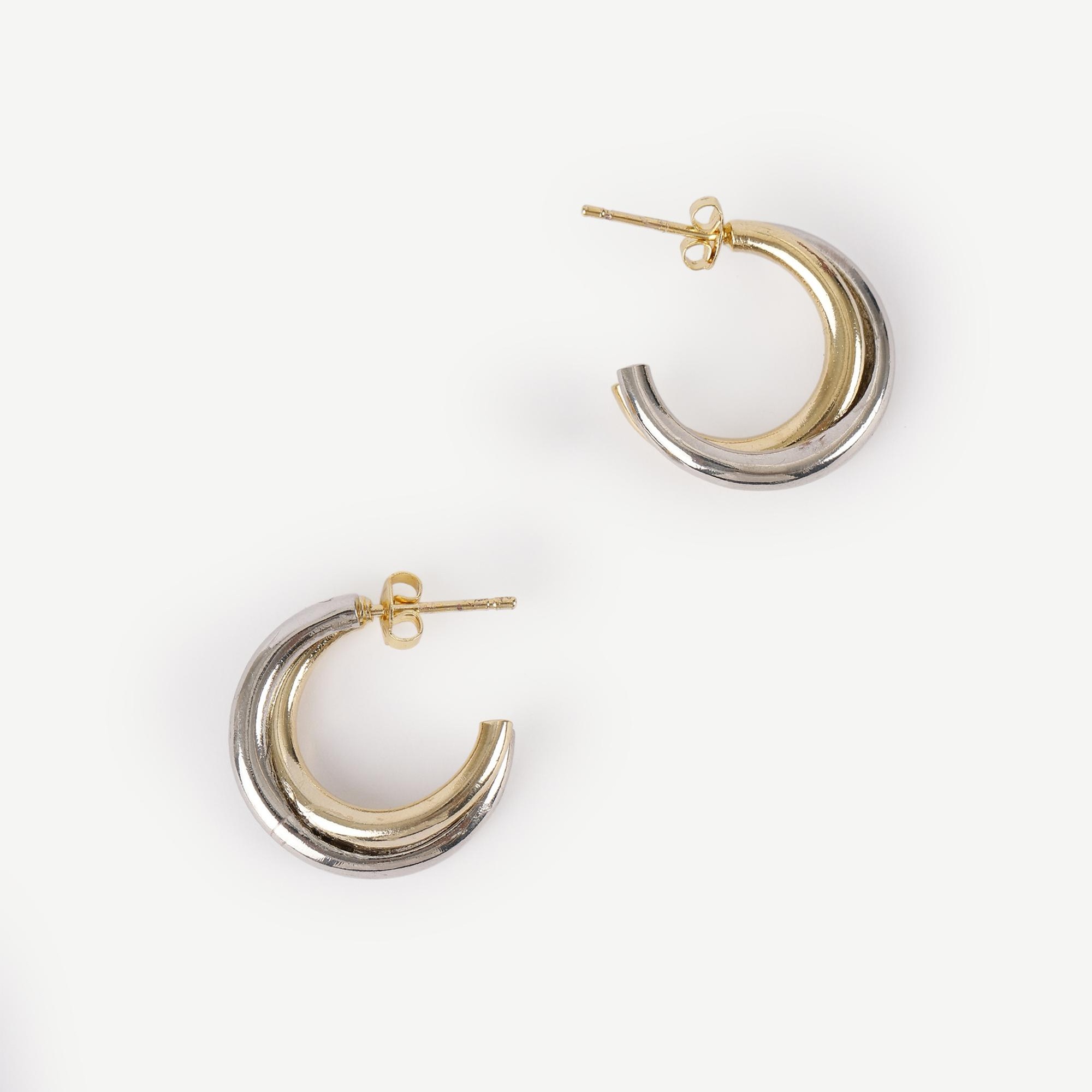 YARGICI Gold Ve Silver Renkli Halka Küpe