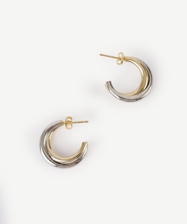  YARGICI Gold Ve Silver Renkli Halka Küpe