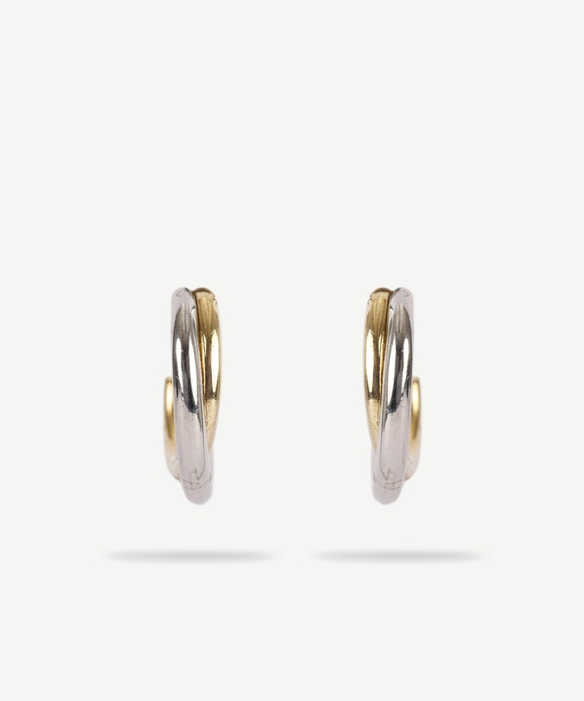  YARGICI Gold Ve Silver Renkli Halka Küpe