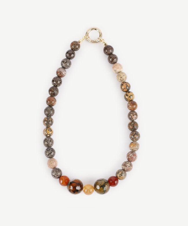  YARGICI Yuvarlak Formlu Doğal Taş Kolye