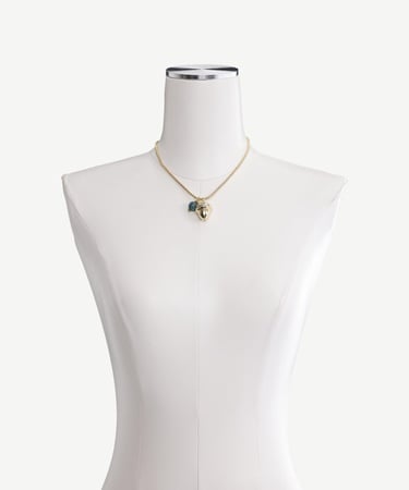  YARGICI Turkuaz Ve Charm Detaylı Kolye