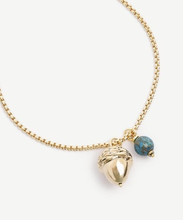  YARGICI Turkuaz Ve Charm Detaylı Kolye