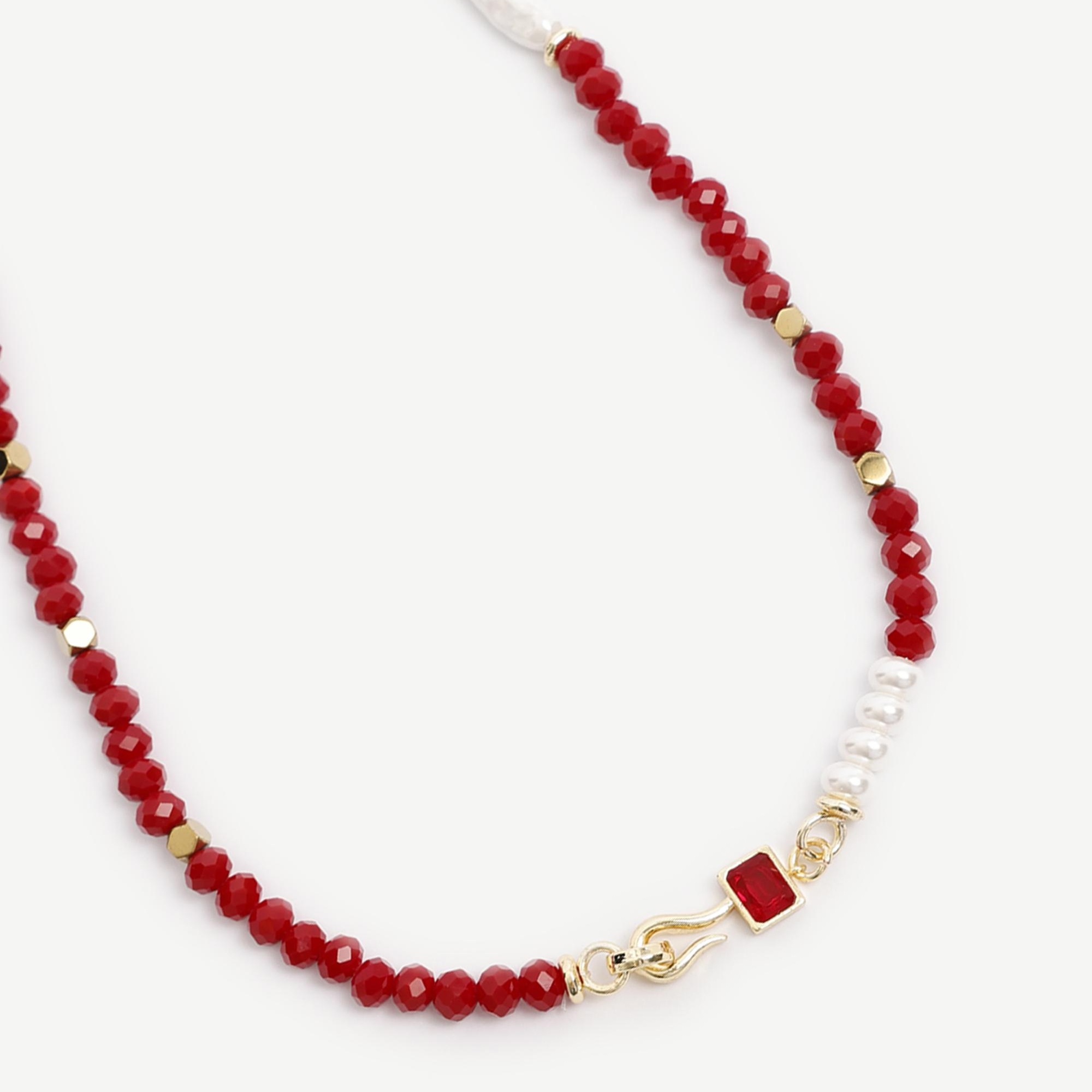 YARGICI Hematit Ve Mayorka İncili Kolye