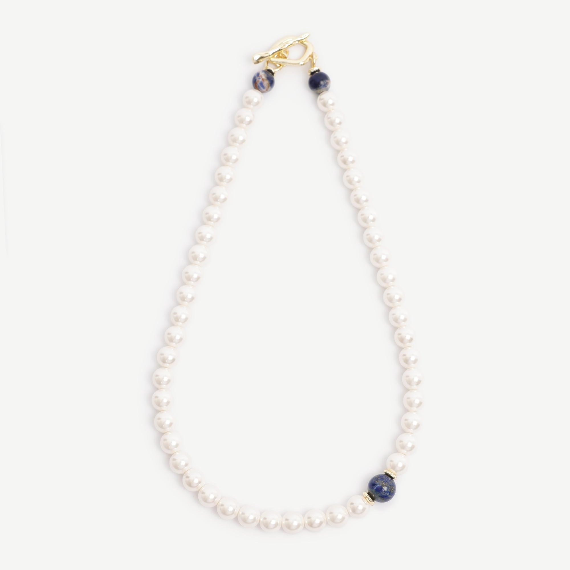 YARGICI Mayorka İnci Ve Lapis Detaylı Kolye