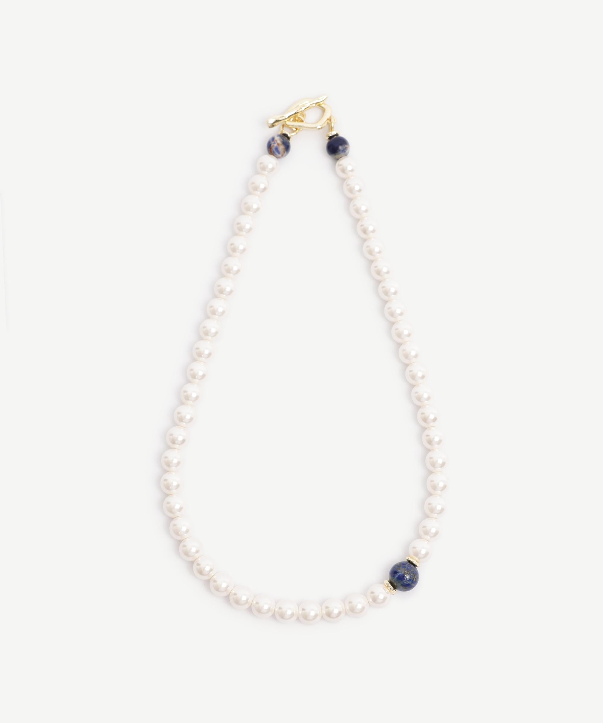  YARGICI Mayorka İnci Ve Lapis Detaylı Kolye