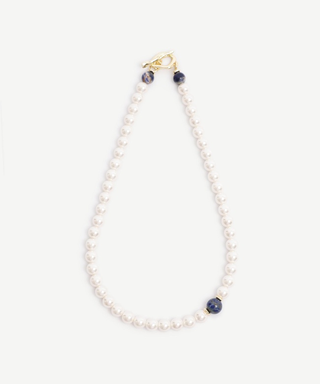  YARGICI Mayorka İnci Ve Lapis Detaylı Kolye