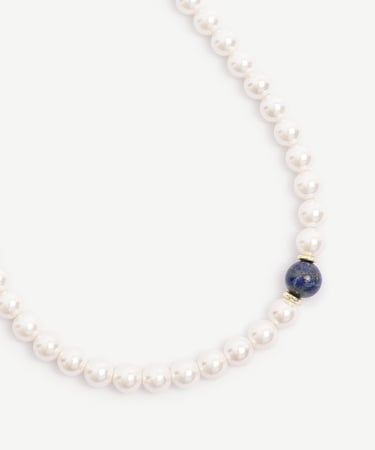  YARGICI Mayorka İnci Ve Lapis Detaylı Kolye