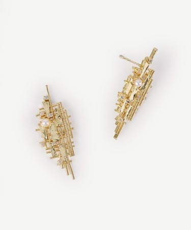  YARGICI Cam Taş Detaylı Küpe