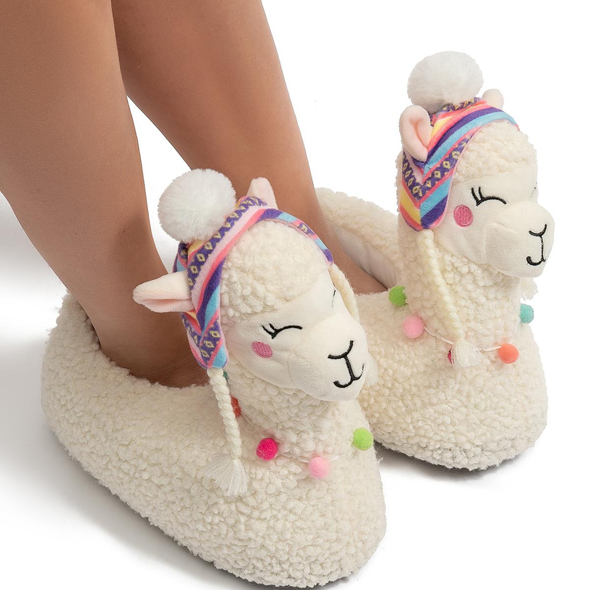 Lama Kadın Hayvanlı Panduf Beyaz 36/41