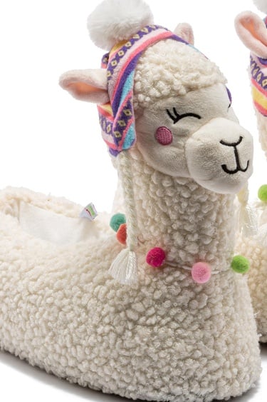  Lama Kadın Hayvanlı Panduf Beyaz 36/41