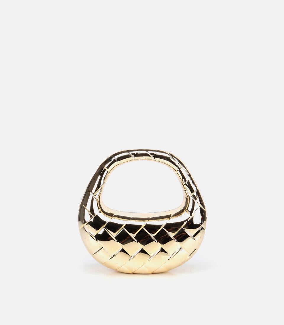  Kadın Gold Metalik Dokulu Portföy Çanta