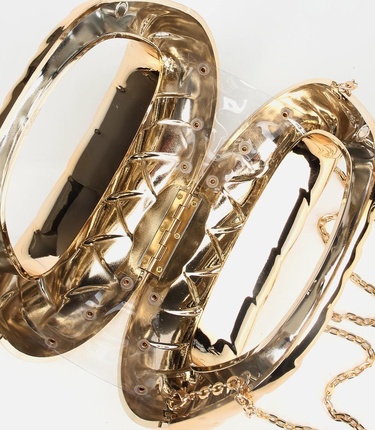  Kadın Gold Metalik Dokulu Portföy Çanta