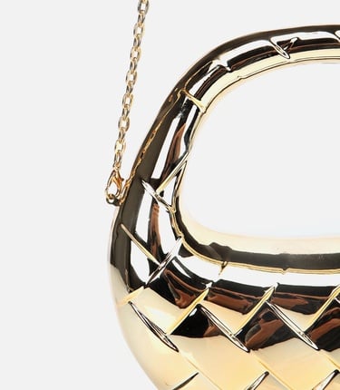  Kadın Gold Metalik Dokulu Portföy Çanta