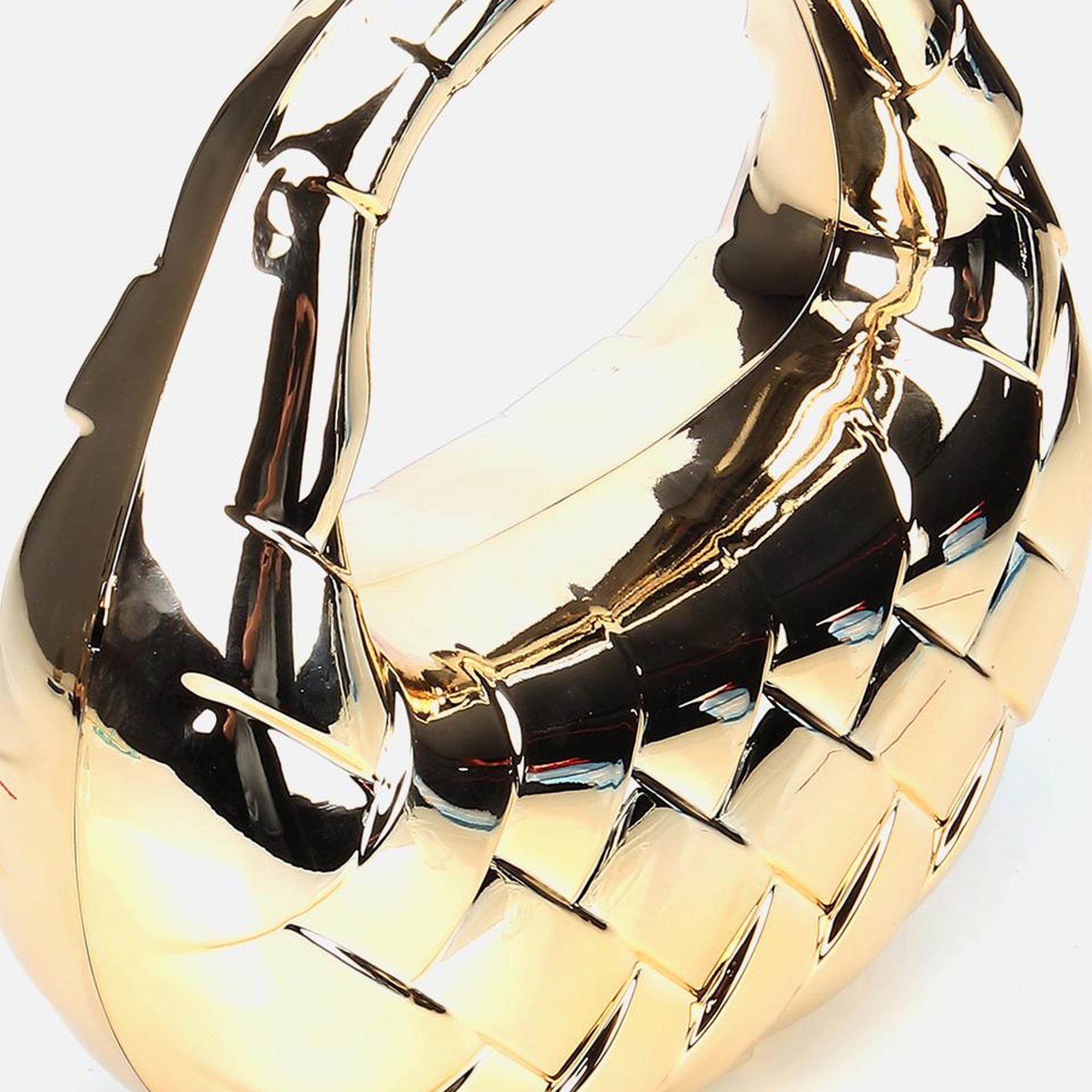 Kadın Gold Metalik Dokulu Portföy Çanta