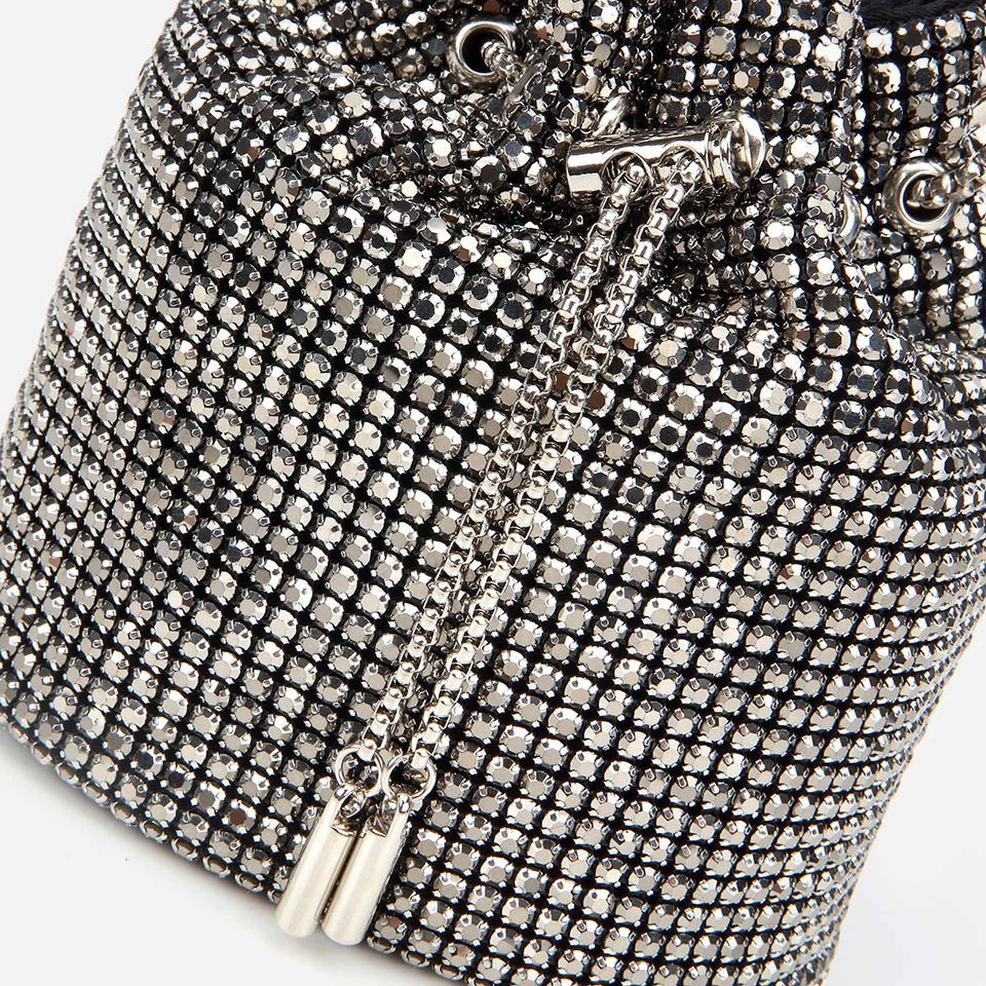 Kadın Gri Taşlı Portföy Çanta